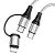 Cable 2 in 1 Type-C/Type-C+iPhone 5 HOCO X50 3A 1m (круглий,тканинний) Grey