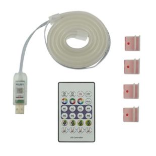 LED стрічка неонова USB RGB 5V, IP 65, 1м, з Bluetooth та пультом, датчиком звуку (М) - Ціна Тижня!