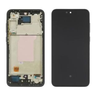 LCD Samsung A35/A356 (2024) с черным тачскрином + синей корпусной рамкой OLED FUII SIZE (М) 