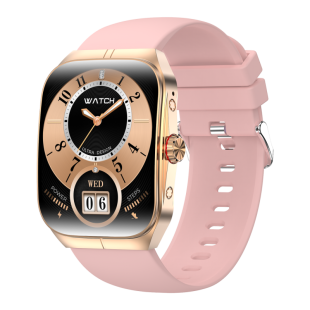 Годинник Smart Watch 4you VIBE (1.95",AMOLED 410*502,VA,300mAh,Дзвінки, Metal,12мес гарант) Gold/Pink
