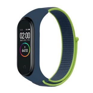 Ремешок на браслет фитнес Xiaomi mi band 3/4 Velcro Blue/light green