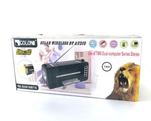 Радіоприймач Golon RX-S2618BTS (Bluetooth, USB, microSD. Сонячна батарея, ліхтарик) Gold