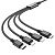 Usb-cable 4 in1 Micro USB/iPhone5/iPhone5/Type-C HOCO X76 2A 1m (круглый,тканевый) Black