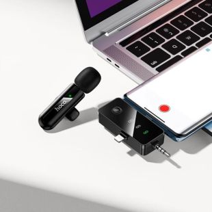 Микрофон беспроводной HOCO L20B (Type-C\Lightning\3.5mm) Black