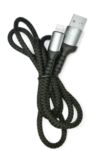 Usb-cable iPhone 5 4you Humber (3A, тканина, чорний)