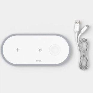 Бездротове зарядне HOCO CW24 3-in-1 White