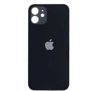 Заднє скло корпусу iPhone 12 (big hole) black (Х) 8000827B 