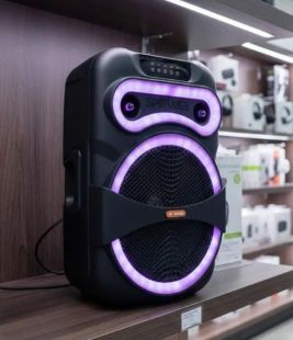 Портативная колонка MS-1201BT-W (USB+SD+Bluetooth+FM+дисплей+микрофон) 50см*35см*25см Black