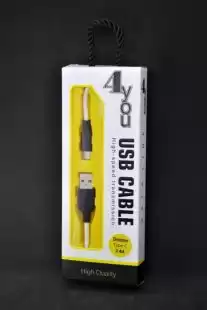 Usb-cable Type-C 4you Dnister white ( 3A, Silicon Perfect, 2m ) - Новинка! 