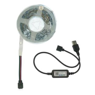 LED лента USB RGB 5V, IP 20, 10м, с Bluetooth, на самоклейке (М) - Цена недели!