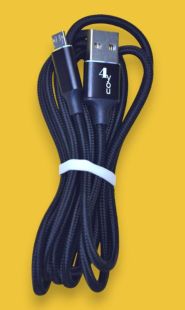 Usb-cable Micro USB 4you Rido Fast Charge ( 2.1A, круглий, тканина, чорний, 1.5М )