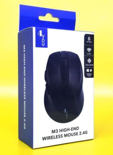 Миша бездротова 4you M3 black ( 2.4Ггц, 6кн, 800-1600DPI, 12мес гарантія )