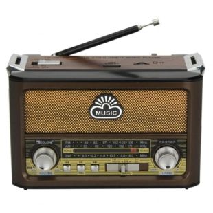 Радіоприймач Golon RX-BT087 (Bluetooth, USB+SD, ліхтарик) Brown