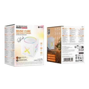 Портативная колонка BOROFONE BR101 Rubik (Bluetooth 5.4, RGB) White