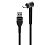Usb-cable Micro USB RedDax RDX-388 2.4A 1m (круглий, тканинний, метал. коннектор, Г-образний) Black