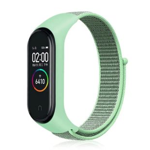 Ремінець на браслет фітнес Xiaomi mi band 3/4 Velcro Mint/grey