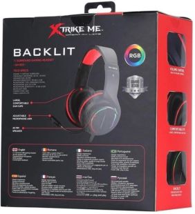Гарнитура XTRIKE ME GH-903 (микрофон, мониторы,LED) Black/red