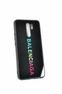 Чохол Xiaomi Redmi 9 Silicon Glass BALENCIAGA black