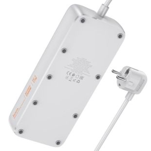 Удлинитель сетевой HOCO AC21 3m (3USB/1 Type-C/4xSocket) Black