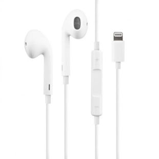 Гарнітура DENMEN DR10 (lightning, мікрофон) White