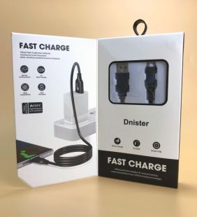 Usb-cable Micro USB 4you Dnister black (2.4A, Silicon Perfect) Новая упаковка!