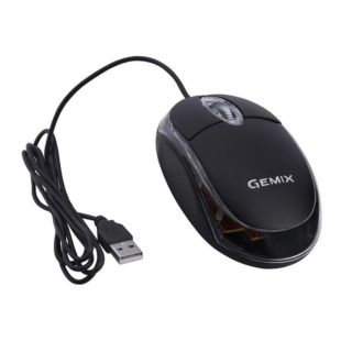 Миша провідна Gemix GM-105 (з прозорою вставкою) Black