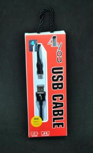 Usb-cable Type-C 4you Rido Fast Charge (2.1A, круглый, ткань, черный, 1М)