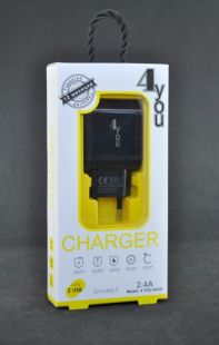 МЗП 4you A22S (2.4A, Smart IC, Auto ID, поліпшена плата, 2USB, Led підсвічування) black + iPhone