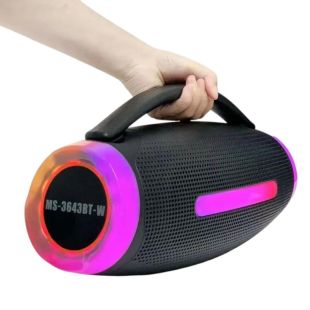 Портативная колонка MS-3643BT-W (USB, SD, Bluetooth, FM, дисплей, микрофон) 40x22x15см Black