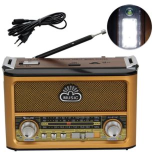 Радиоприемник Golon RX-BT087 (Bluetooth, USB+SD, фонарик) Gold