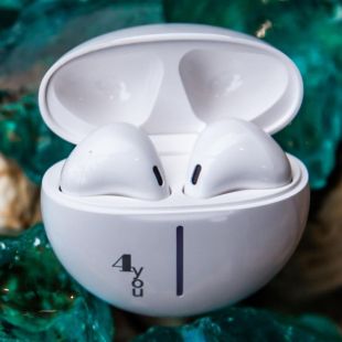 Bluetooth-гарнітура 4you MENSA white (BT 5.3, Гарант.12мес, РРЦ - 745грн) (від 5шт - 5%)