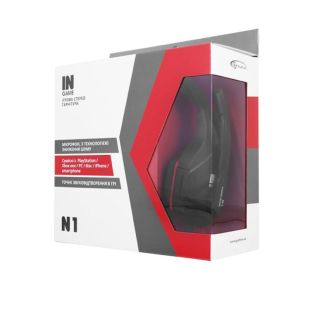 Наушники Gemix N1 (микрофон, мониторы) Black/red