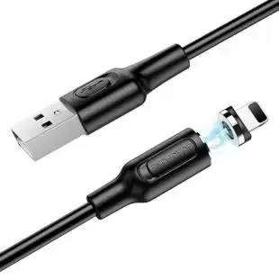 Usb-cable iPhone 5 BOROFONE BX41 Amiable 2.4A 1m (круглий, magnetic) Black