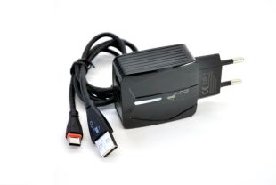 CЗУ 4you A24 (2.4A, Smart IC, Auto ID, улучшенная плата, 2USB, Led) black + Type C
