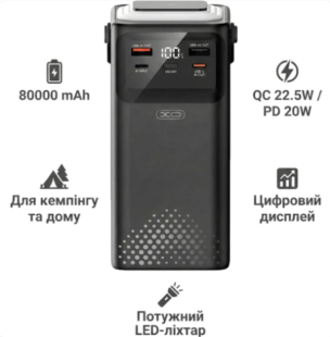 Power Bank 80000mAh XO-PR287 22.5W Black (А) - Цена Недели!