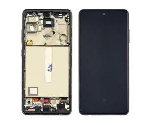 LCD Samsung A52 4G (A525) / A526 5G із чорним тачскрином + сіра корпусна рамка FULL SIZE OLED (M)