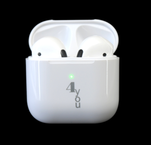 Bluetooth-гарнітура 4you INDUS white (BT 5.3, Гарантія 12міс, РРЦ - 672г) - СМАЧНА ЦІНА!