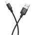 Usb-cable iPhone 5 HOCO X14 Times 2m (круглий, тканевий, метал. коннект) Black