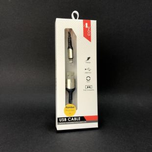 Usb-cable iPhone 5 4you Humber (3A, тканина, чорний)