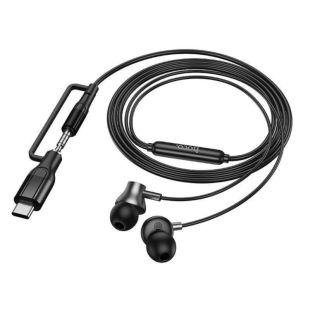 Гарнітура HOCO M119A Mia 2in1 3.5/Type-C (мікрофон, круглий шнур) Black