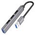 Hub HOCO HB26 4in1 (USB to USB3.0+USB2.0*3) Grey