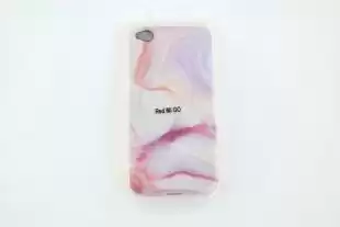 Чохол Samsung A40 / A405 (2019) Silicon Marble Soft touch біло-рожевий "Акційна ціна"