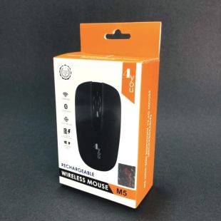 Мышь беспроводная 4you M5 black (АКБ, 2.4G+BT, Type C, 6кн, 12мес гарантия )