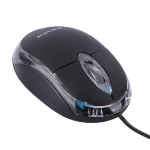 Мышь проводная Gemix GM-105 (с прозрачной вставкой) Black