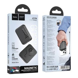 Power Bank 10000mAh HOCO J117A Esteem PD20W Magnetic с беспроводной зарядкой 15W Black