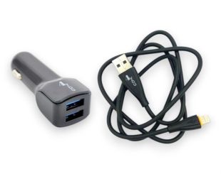 АЗУ 4you B1 (2100mAh - 100%, Long, 2 USB, Exclusive design) black + iPhone