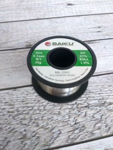 Припой катушка BAKU BK-5003 (0,3 мм, 30 гр, Sn 63% , Pb 35.1%, rma 1.9%) (M) 