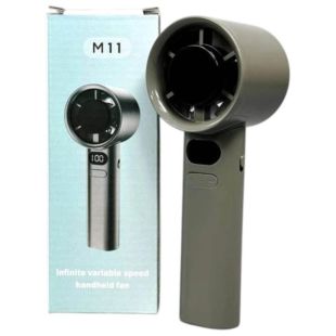 Вентилятор ручной M11 (LED, индикатор заряда, Type-C) Grey