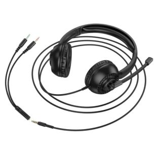 Гарнитура HOCO W112 (микрофон,LED) (Мониторы) Black