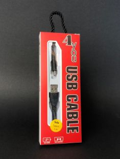 Usb-cable Type-C 4you Sula black ( 2.4A, Silicon )